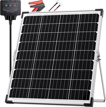 30W 12V Solar Battery Charger & Maintainer, Waterproof Trickle Charging Kit by Callsun