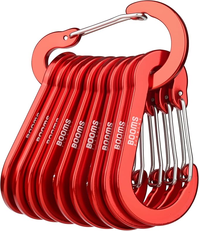 Booms Fishing CC5 Multi-Use Carabiner Clips, 10 Pack 2.3"/ 3.1" Caribeener Clips by BoomsFishing