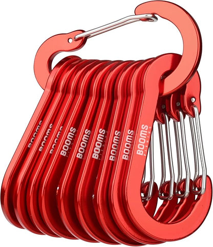 Booms Fishing CC5 Multi-Use Carabiner Clips, 10 Pack 2.3"/ 3.1" Caribeener Clips by BoomsFishing