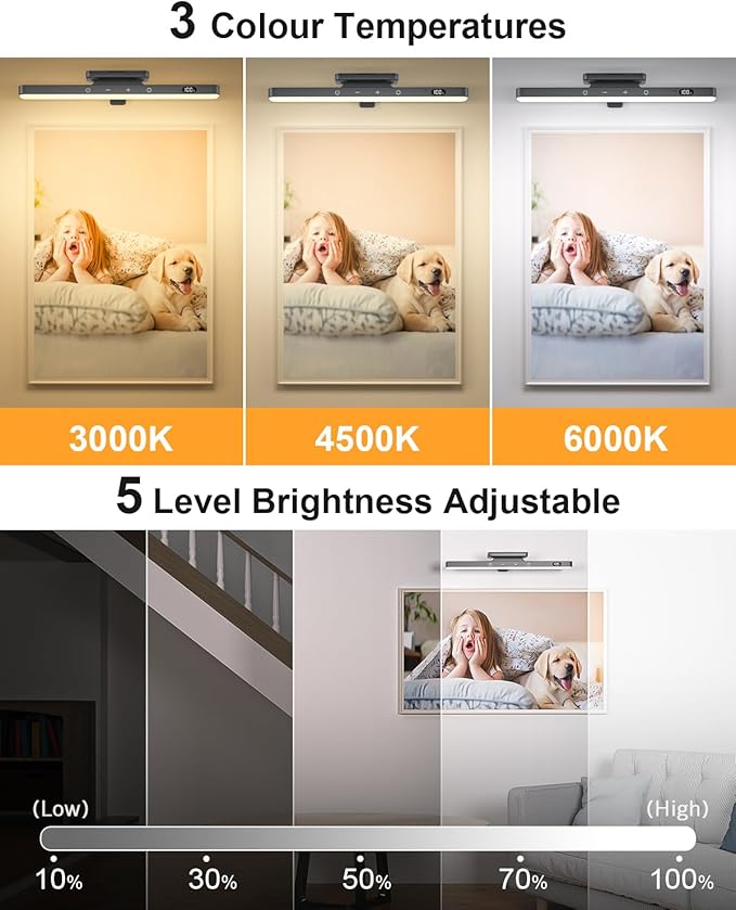 WILLED 3W Picture Lights for Wall, Rechargeable Battery Operated Picture Light - Image 4