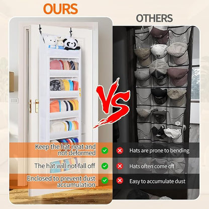 Toread 7-Layer Door-Mounted Baseball Cap Organizer, Dust-Proof Hat Rack Holds - Image 2