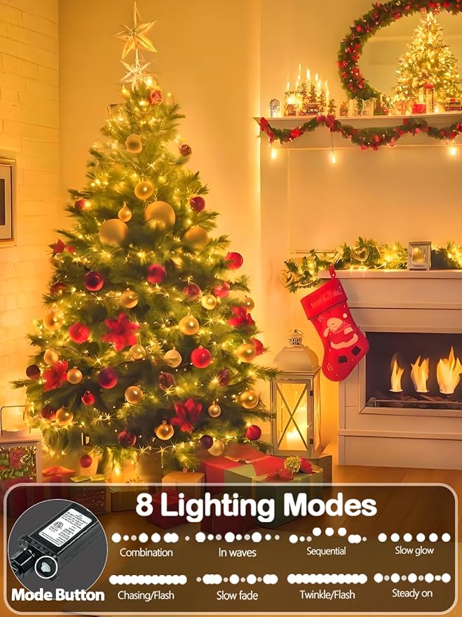 1000 LED Christmas Lights Outdoor Indoor, Super Long 330 FT Green Wire Plug In - Image 2