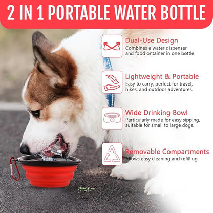 Dog Travel Water Bottle W/Collapsible Bowls - Image 8
