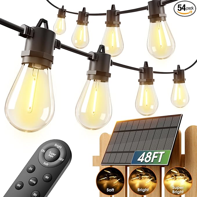 addlon 54FT Solar String Lights Outdoor Waterproof by addlon