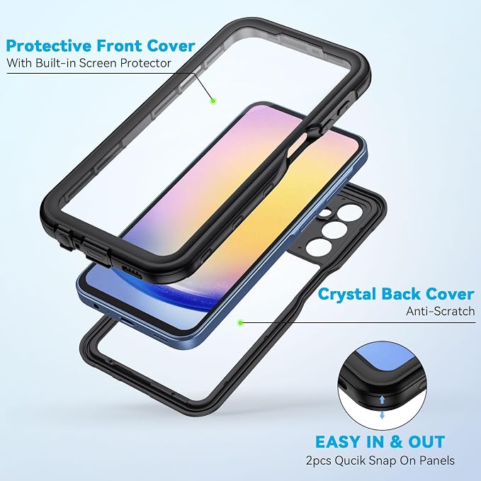 Lanhiem for Samsung Galaxy A25 5G Phone Case, IP68 Waterproof Dustproof - Image 4