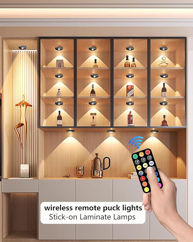 Puck Lights with Remote Control, 2000mAh Rechargeable Cabinet Light, Under - Image 2