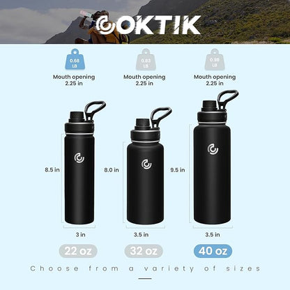 Sports Water Bottle 40oz, Insulated Water Bottle - Image 2