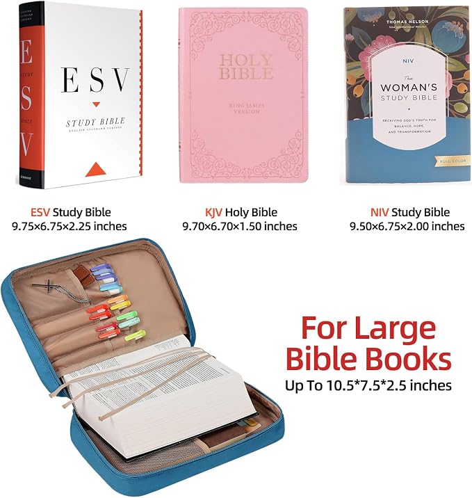 FINDCOZY Bible Cover for Women, Durable Carrying Book Case Church Bag for - Image 2