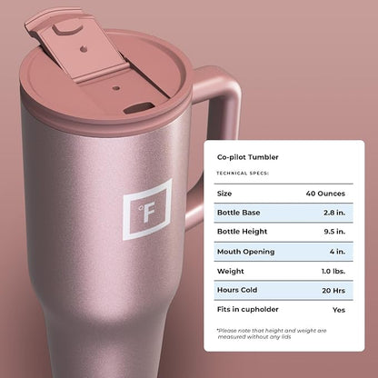 IRON °FLASK Co-Pilot Insulated Mug w/Straw & Flip Cap Lids - Image 9