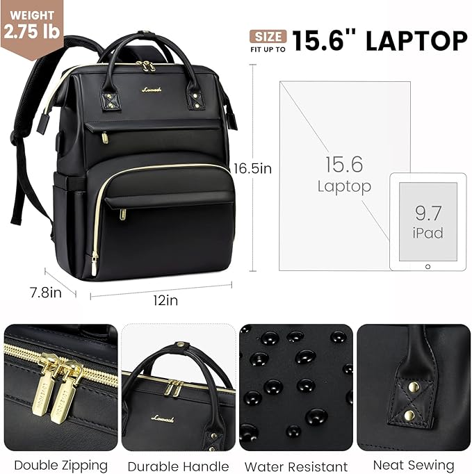LOVEVOOK Leather Laptop Backpack - Image 4