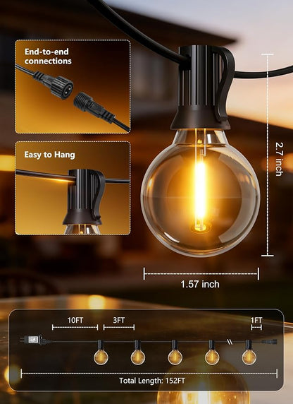 Brightown Outdoor String Lights, 152FT Shatterproof LED Patio Lights - Image 9