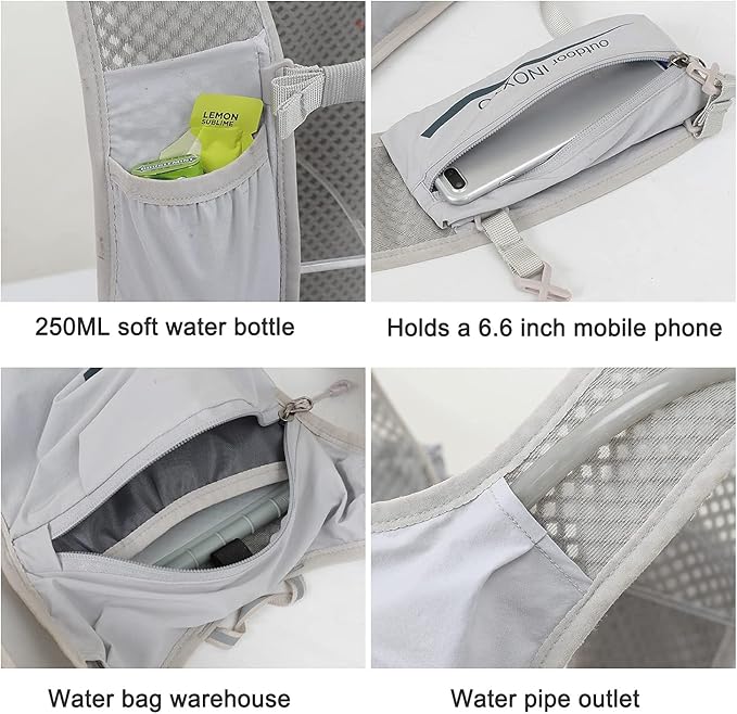 INOXTO Running Hydration Vest Backpack, Lightweight Insulated Pack - Image 4