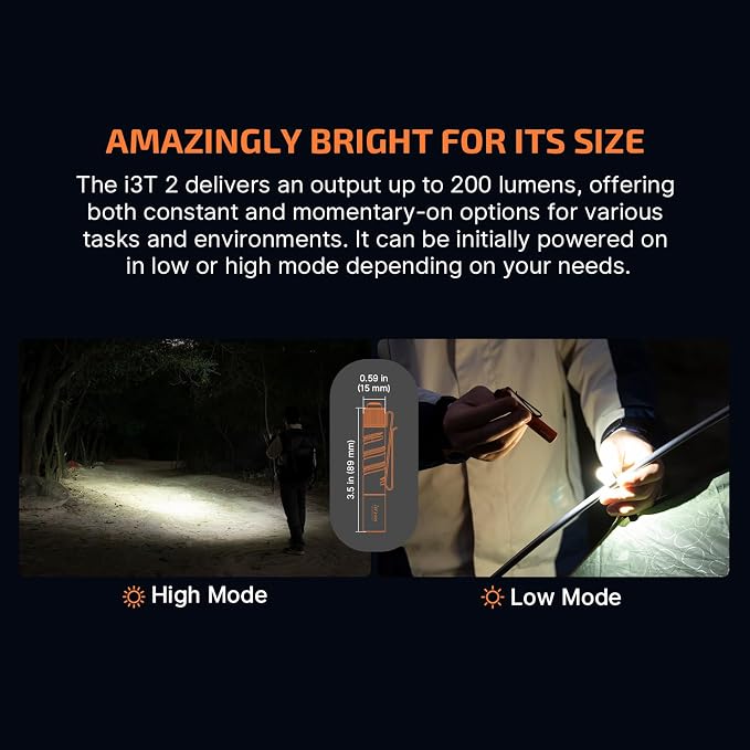 OLIGHT I3T 2 EOS Pocket EDC Flashlight, 200 Lumens Compact Bright Handheld - Image 3