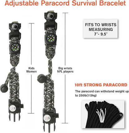 20 in 1 Survival Paracord Bracelet Adjustable Gear Kit - Image 4
