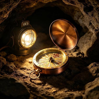 Pocket Compass, Antique Compass Pocket Watches, Copper Flip Cover Pockets Watch - Image 5