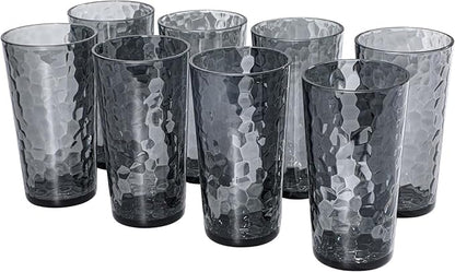 BPA-Free Plastic Tumblers 8 Pack | Reusable Dishwasher Safe | Stackable by AKMQYM