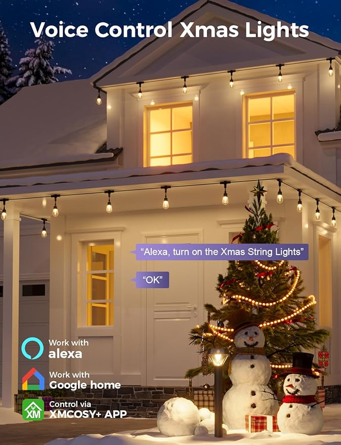 XMCOSY+ Outdoor String Lights, Smart Patio Lights 72.5Ft, APP WiFi Control - Image 3