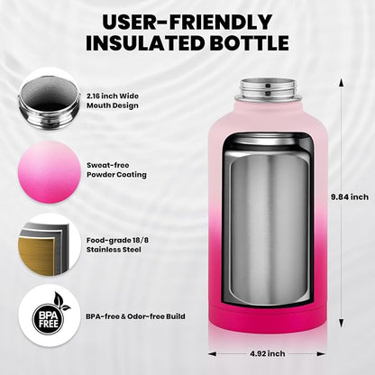 RAYMYLO Insulated Water Bottle 64 oz, Triple Wall Vacuum Stainless Steel - Image 5