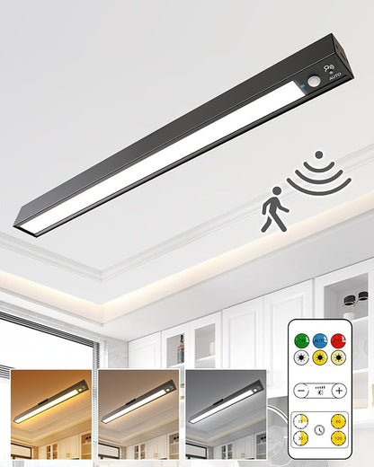 Rechargeable Motion Sensor Ceiling Light, Full Metal Battery Powered LED Closet by LYTARALightsExpertInOut
