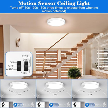 4PACK Flush Mount Ceiling Light Fixture Wired, Motion Sensor Ceiling Light - Image 2