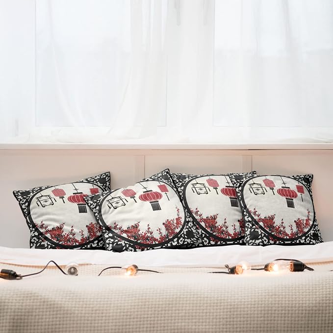 Ambesonne Lantern Throw Pillow Cushion Case Pack of 4, Lanterns - Image 6