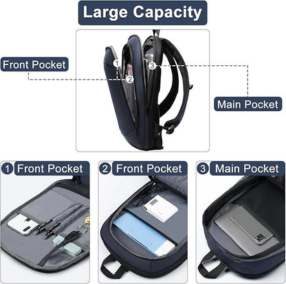 Business Backpack 17 Inch Slim Expandable Waterproof Travel Laptop Backpacks - Image 4