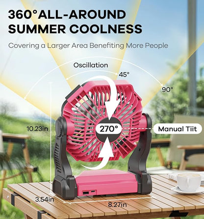 DOWILLDO 30000mAh Portable Battery Powered Camping Fan - - Image 3