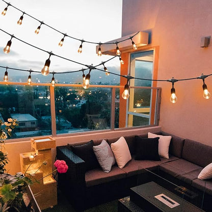 96FT Solar Outdoor String Lights, 30 Shatterproof Edison Bulbs, Dimmable Color - Image 6