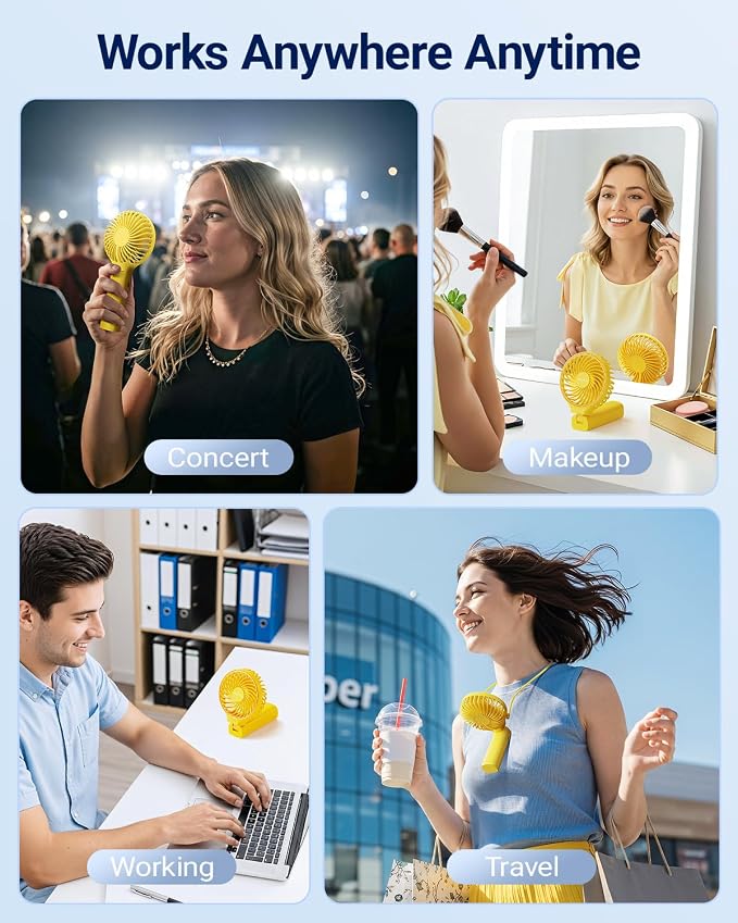 SWEETFULL Handheld Portable Fan, 5000mAh Rechargeable Battery, 6 Speed Wind - Image 5