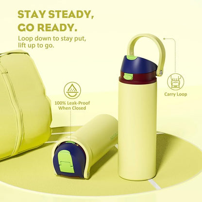 POWCAN 24 oz Insulated Stainless Steel Water Bottle: 2-in-1 Push-Button Spout & - Image 4