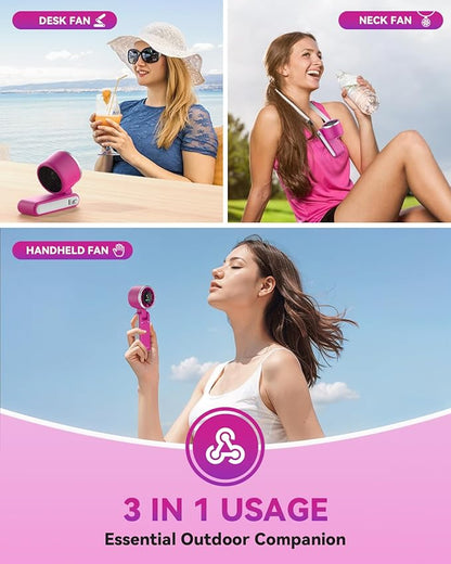 PlayHot Portable Handheld Turbo Fan, 5-Speed Personal Fans, 5000mAh - Image 3