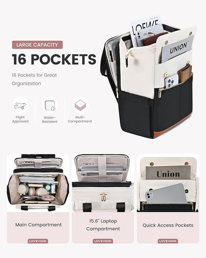 LOVEVOOK Laptop Backpack for Women, 15.6 Inch Work Laptop Bag - Image 2