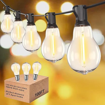 Outdoor String Lights 100FT Waterproof LED Outdoor Lights by Tswayflort