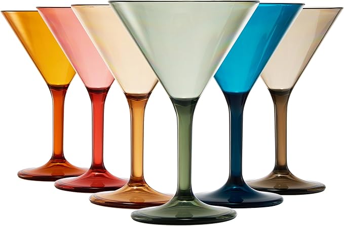 European Style Plastic Crystal Glasses, Unbreakable Martini, Cocktail |Set of by TheWineSavant