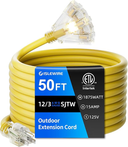 50 FT Outdoor Extension Cord by ISLEWIRE