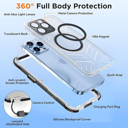 WIFORT for iPhone 15 Pro Max Waterproof Case, 360 Full Body Sealed Protection - Image 5