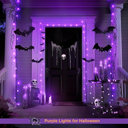 JMEXSUSS 100 LED Purple Globe String Lights Battery Operated, 33ft 8 Modes - Image 7