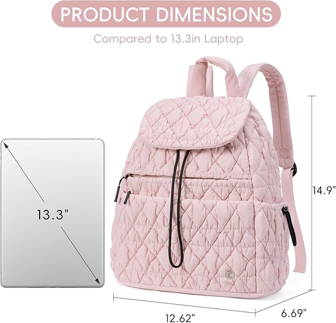 CLUCI Puffy Quilted Backpack Purse - Image 4
