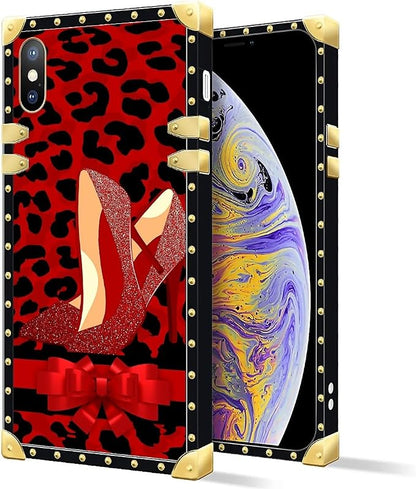 Compatible with iPhone Xs Max Case, Elegant High Heels Luxury Golden Decoration - Image 2