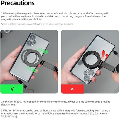 TELESIN Magnetic Neck Mount for Phones, Neck Cell Phone Holder POV/Vlog Selfie - Image 9