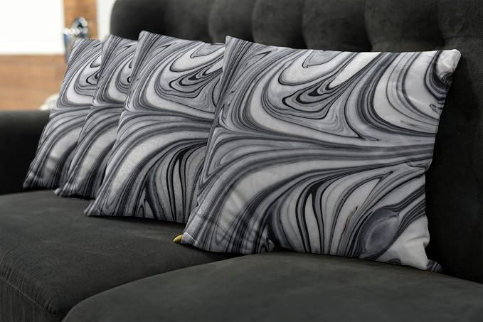 Ambesonne Abstract Throw Pillow Cushion Case Pack of 4, Mix of White and Black - Image 7