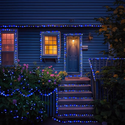 JMEXSUSS 2 Pack Blue and White Solar Christmas Lights, Each 33FT 100 LED Solar - Image 7