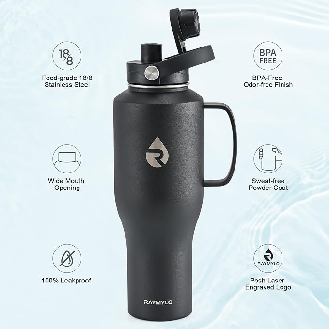 RAYMYLO 32oz Stainless Steel Water Bottle, Triple Wall Vacuum Insulated Water - Image 4