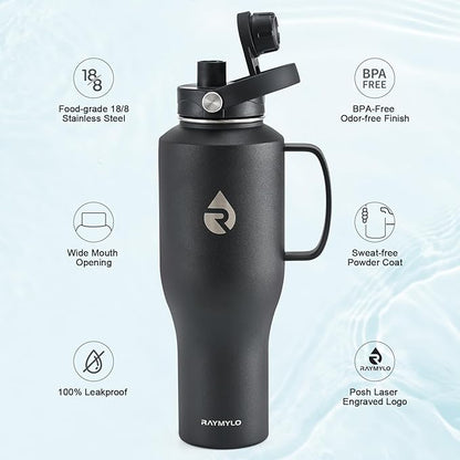 RAYMYLO Insulated Water Bottle 40oz, Stainless Steel Water Bottle - Image 4