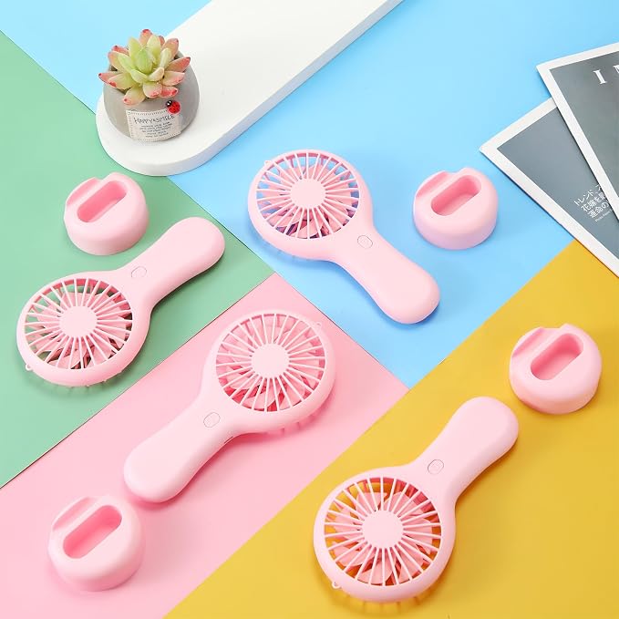 Woanger 12 Pcs Mini Handheld Fan Bulk 3 Speed USB Electric Battery Operated - Image 4