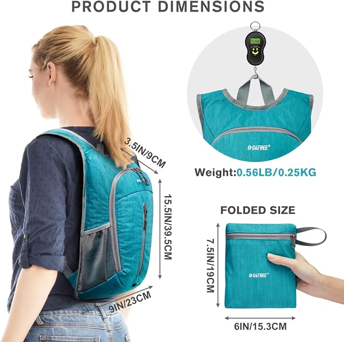 G4Free 10L Hiking Backpack Small Travel Hiking Daypack Lightweight Packable - Image 2