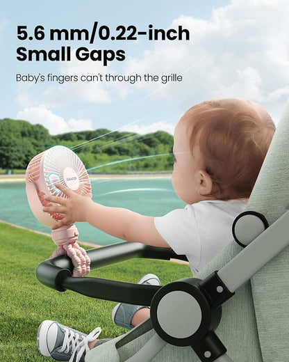 Gaiatop Mini Portable Stroller Fan, Battery Operated Small Clip on Fan - Image 2