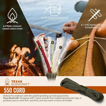Texas Bushcraft Firecraft Cord Survival Bracelet – Paracord Bracelet - Image 5