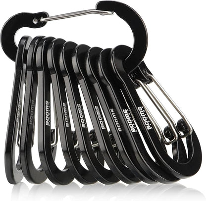 Booms Fishing CC5 Multi-Use Carabiner Clips, 10 Pack 2.7" Small Caribeener Clips by BoomsFishing