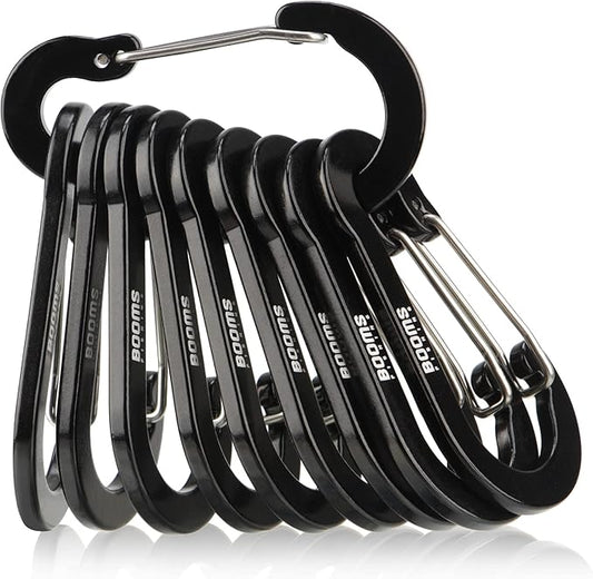Booms Fishing CC5 Multi-Use Carabiner Clips, 10 Pack 2.7" Small Caribeener Clips by BoomsFishing